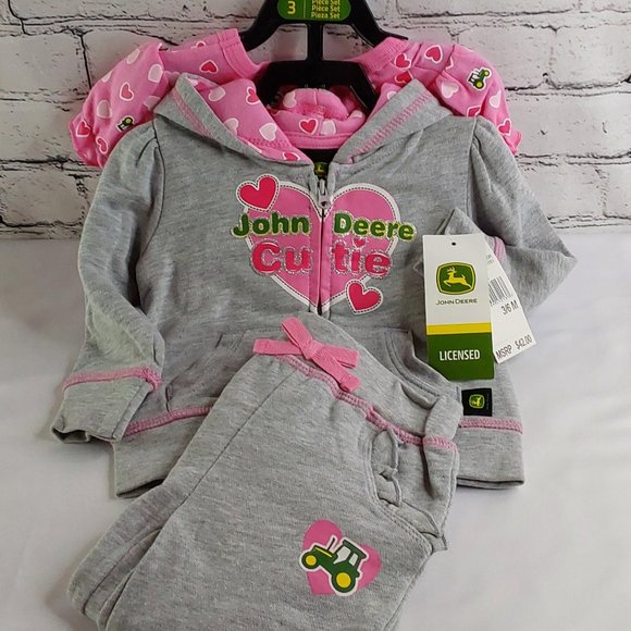 JOHN~DEERE HOODIE JACKET,BODY SUIT & PANTS 3-PIECE COMPLETE OUTFIT - Picture 15 of 16
